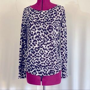 Express Black and White Leopard Print Sweater